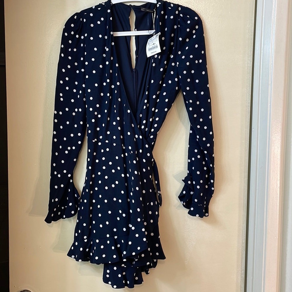 Zara Navy Polkadot Romper